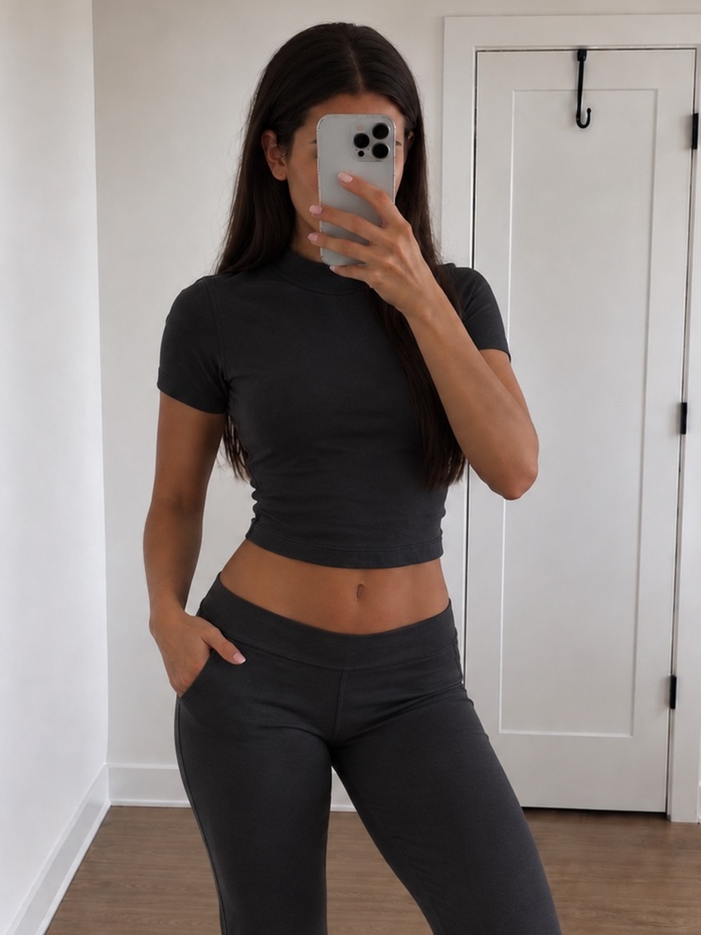 Lululemon Kitsilano Mock Neck Cropped Tee
